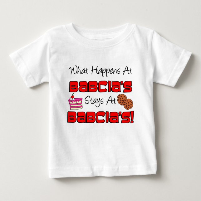 Stays At Babcia's Baby T-Shirt (Front)