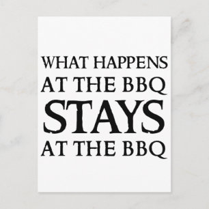 STAYS AT THE BBQ POSTCARD