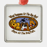 Stays @ The Dog Park Metal Ornament at Zazzle