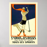&quot;ste Croix Et Les Rasses&quot; Swiss Vintage Travel Poster at Zazzle