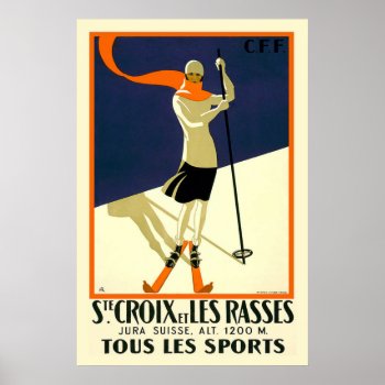 "ste Croix Et Les Rasses" Swiss Vintage Travel Poster by PrimeVintage at Zazzle
