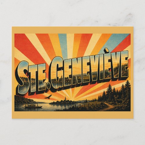 Ste Genevieve Missouri River Bluffs Floodplain Art Postcard