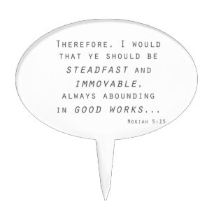 steadfast immovable mosiah lds scripture cake topper