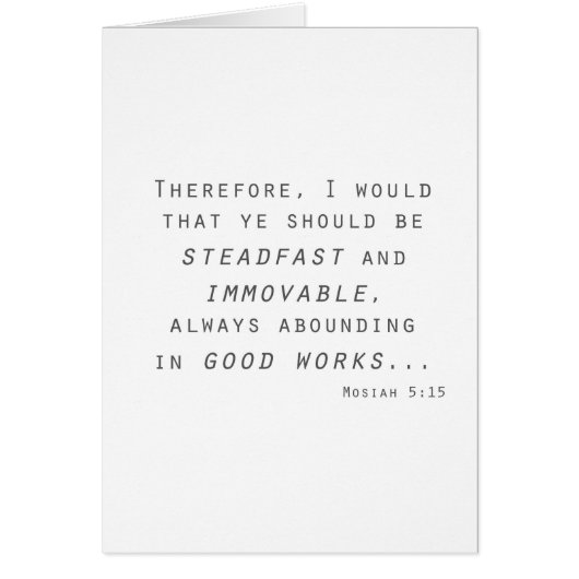 steadfast immovable mosiah lds scripture cards (Front)