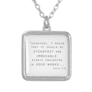 steadfast immovable mosiah lds scripture silver plated necklace