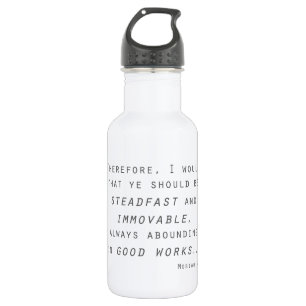 steadfast immovable mosiah lds scripture water bottle