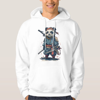 Steadfast Samurai Panda: The Blue Warrior Hoodie