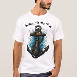 Steady as the Tide Anchor Nautical TShirt Design