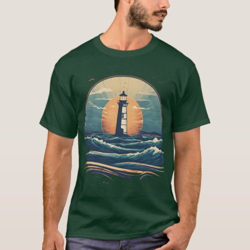 Steady Light Minimalist Lighthouse T_Shirt
