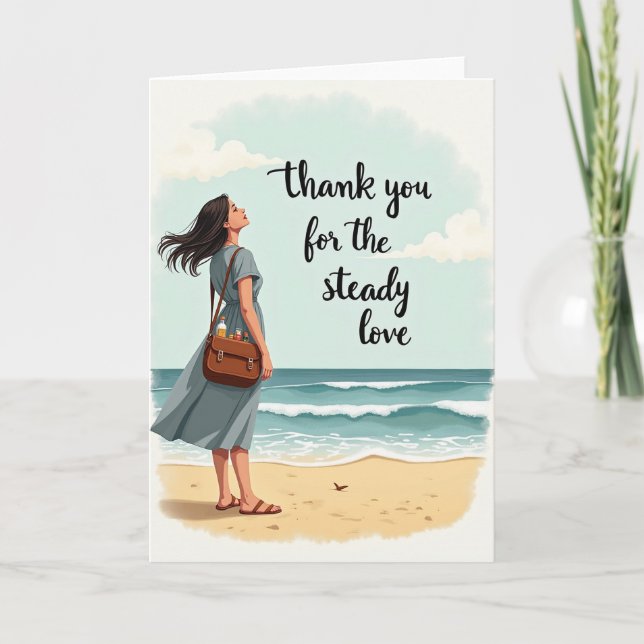 Steady Love Beach Scene Card (Front)