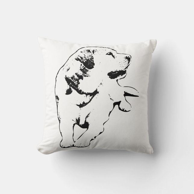 Steady Presence – Labrador Rest Throw Pillow (Front)