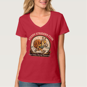 Steady Striders Club Funny Snail Runner Vintage T-Shirt