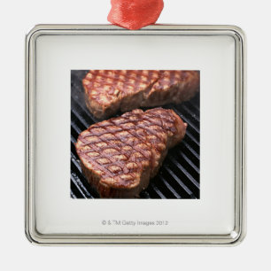 Steak 2 metal ornament