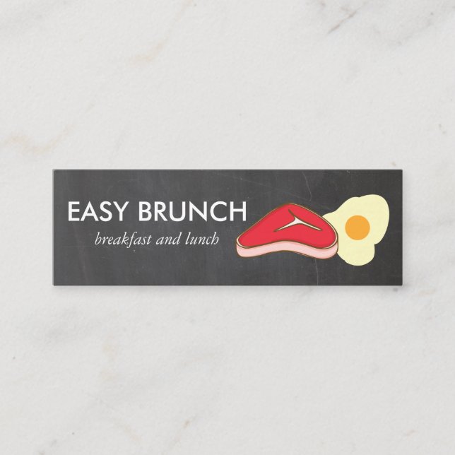 Steak and Eggs Chalkboard Mini Business Card (Front)