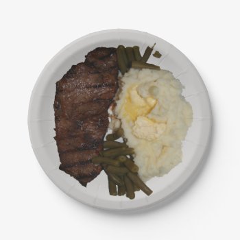 Steak And Potatoes Paper Plates by saltypro at Zazzle
