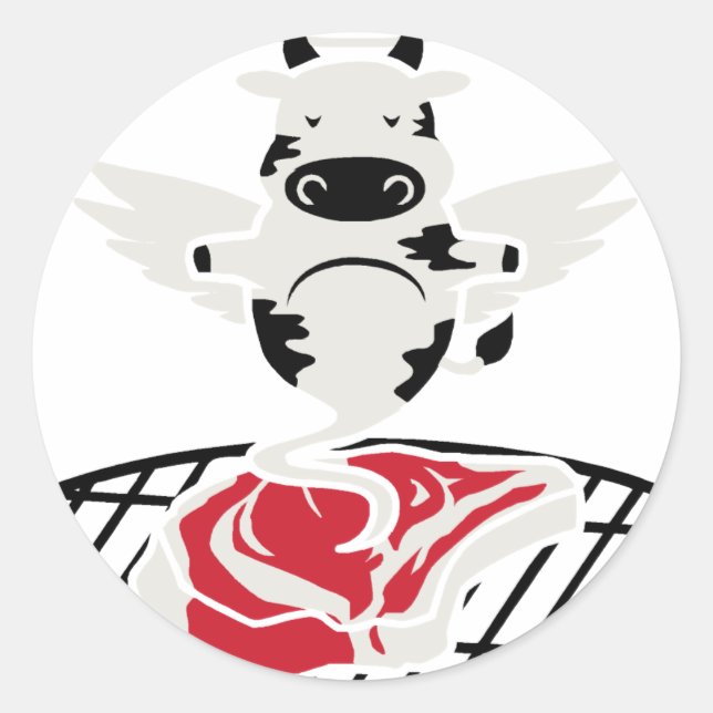Steak Angel Classic Round Sticker (Front)