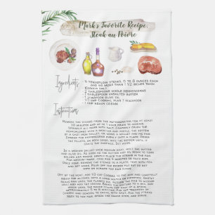 Steak au Poivre Recipe Heirloom Kitchen Towel