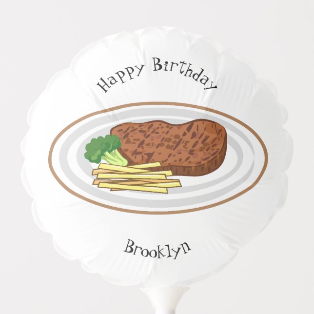 Steak cartoon illustration balloon (Front)
