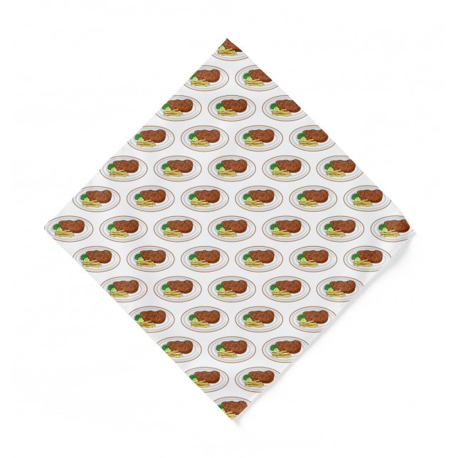 Steak cartoon illustration bandana (Front)