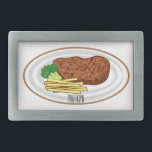 Steak cartoon illustration belt buckle<br><div class="desc">Steak cartoon illustration</div>