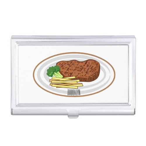 Steak cartoon illustration business card case