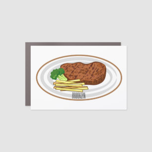Steak cartoon illustration car magnet