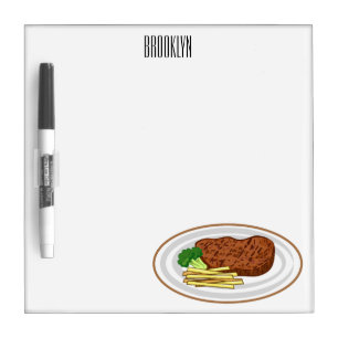 Steak cartoon illustration dry erase board