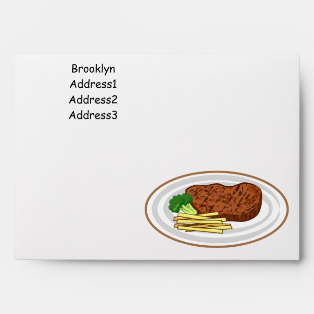 Steak cartoon illustration envelope (Front)