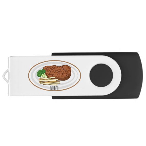 Steak cartoon illustration flash drive