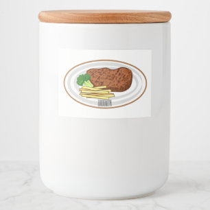 Steak cartoon illustration food label