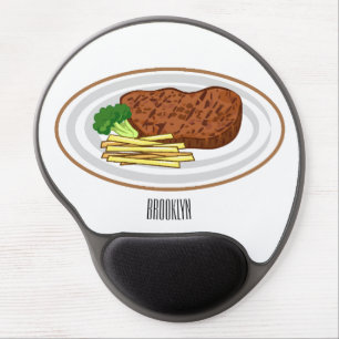 Steak cartoon illustration gel mouse pad
