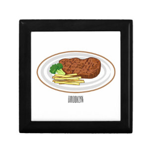 Steak cartoon illustration gift box
