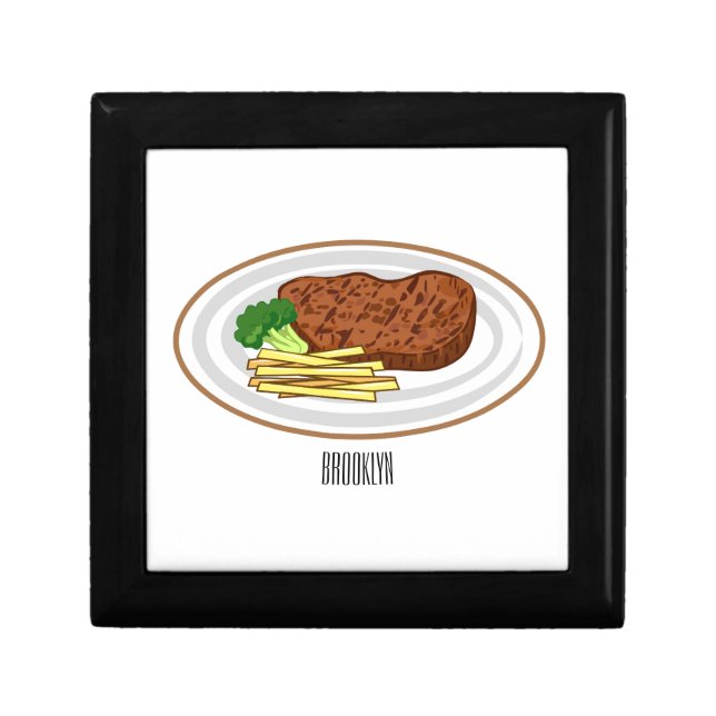 Steak cartoon illustration gift box (Front)