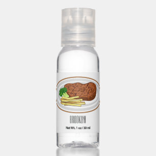Steak cartoon illustration  hand sanitizer