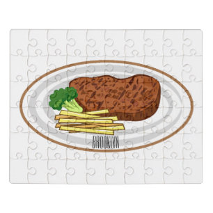 Steak cartoon illustration jigsaw puzzle