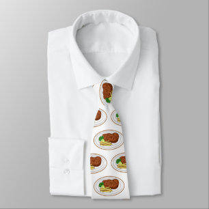 Steak cartoon illustration neck tie