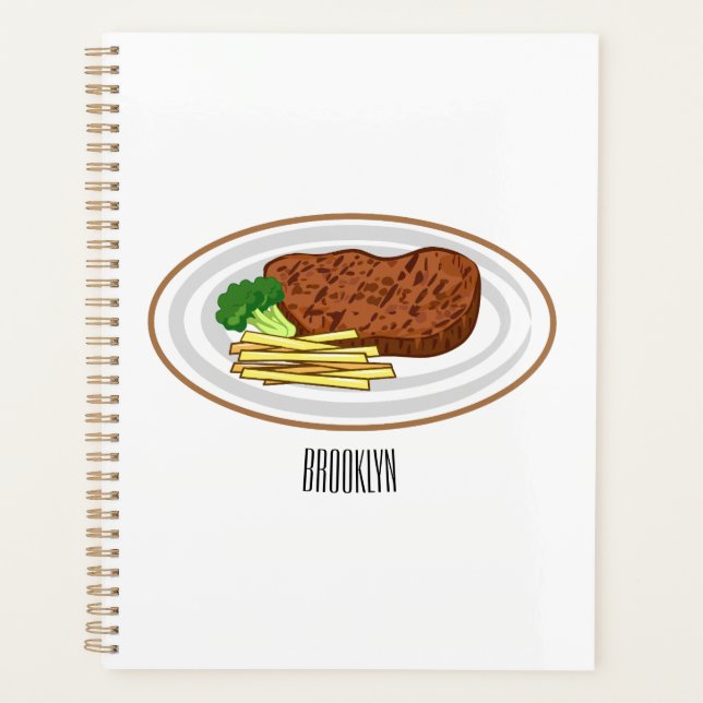 Steak cartoon illustration planner (Front)