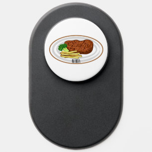 Steak cartoon illustration PopSocket