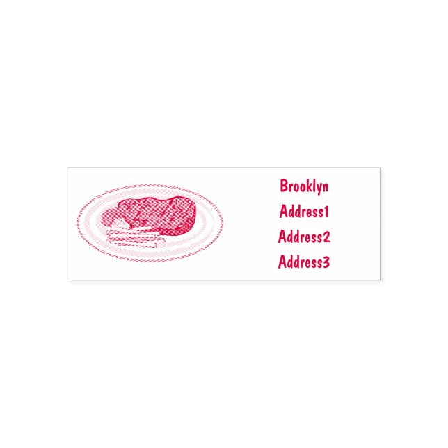 Steak cartoon illustration self-inking stamp (Design)