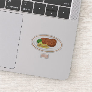 Steak cartoon illustration sticker