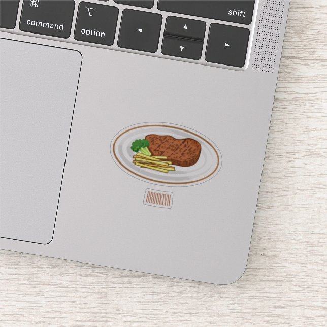 Steak cartoon illustration sticker (Detail)