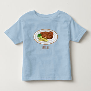 Steak cartoon illustration toddler t-shirt