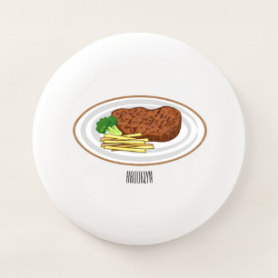 Steak cartoon illustration Wham-O frisbee