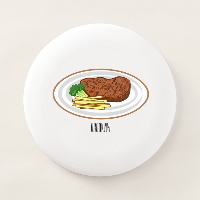 Steak cartoon illustration Wham-O frisbee (Front)