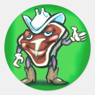 Steak Classic Round Sticker