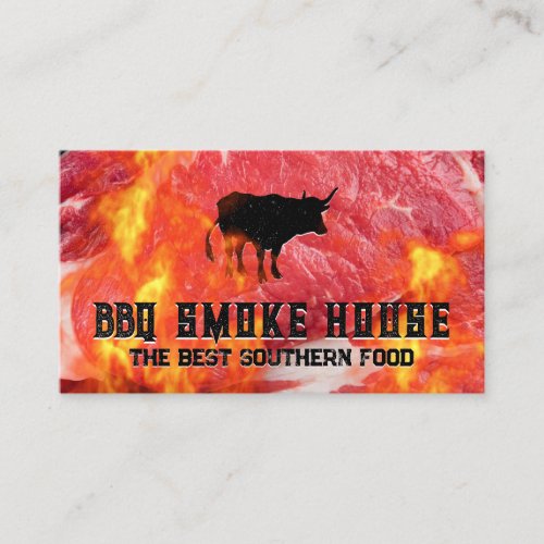 Steak Cut  Flames Business Card