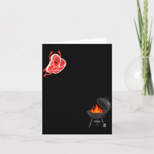 Steak Dive Funny Flying Steak Bbq Grill Cartoon Card
