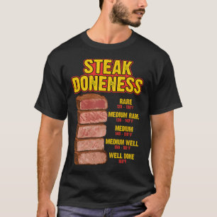 Steak Doneness Chart Table Guide Bbq Meat Chef Pit T-Shirt