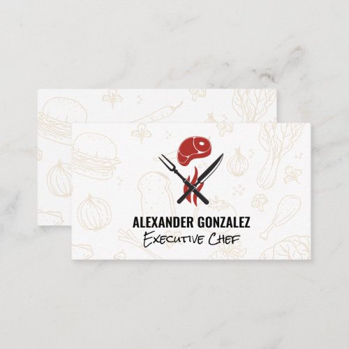 Steak  Food Icons Business Card