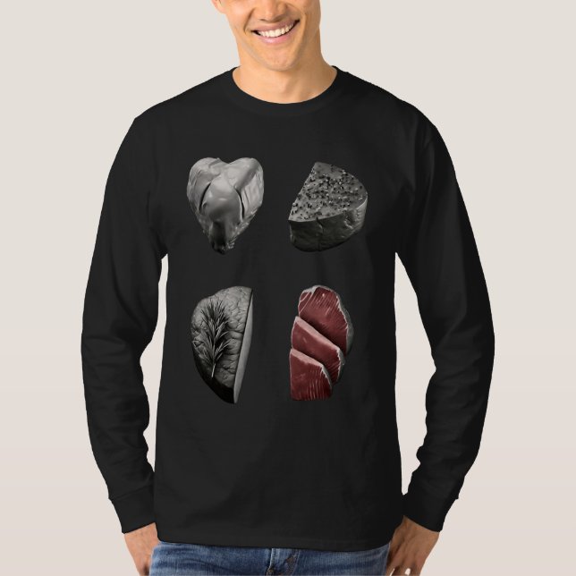 Steak  Grilling Father Grayscale Griller Steak T-Shirt (Front)